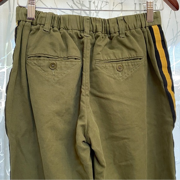ZADIG & VOLTAIRE green yellow military side leg stripe Pomelo Linen Pants - Picture 7 of 14